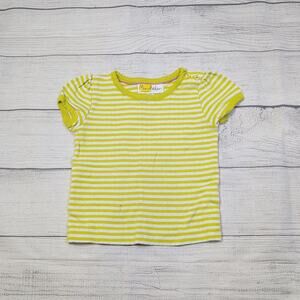 2/3 Mini Boden Yellow Stripe Pointelle Tee